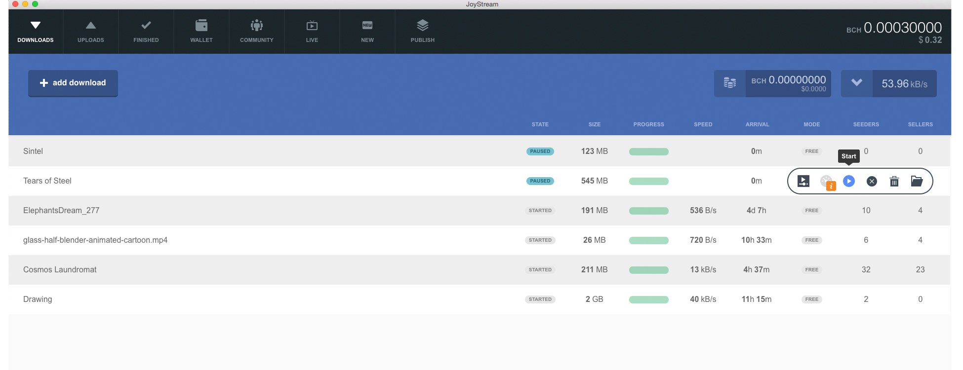 Test Driving Joystream — The Bittorrent Client That Offers BCH Incentives 