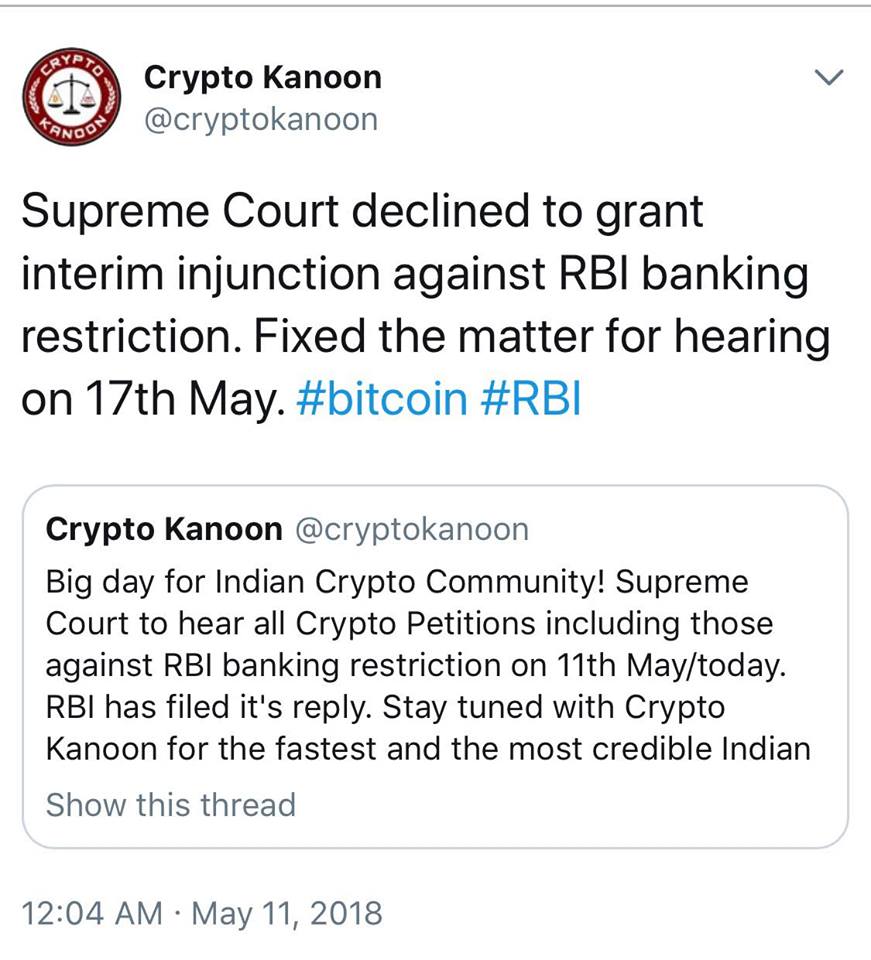 India’s Supreme Court Keeps Ban on Banks’ Crypto Services, For Now