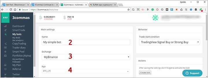 3Commas Automated Trading Bot Steps 2-4