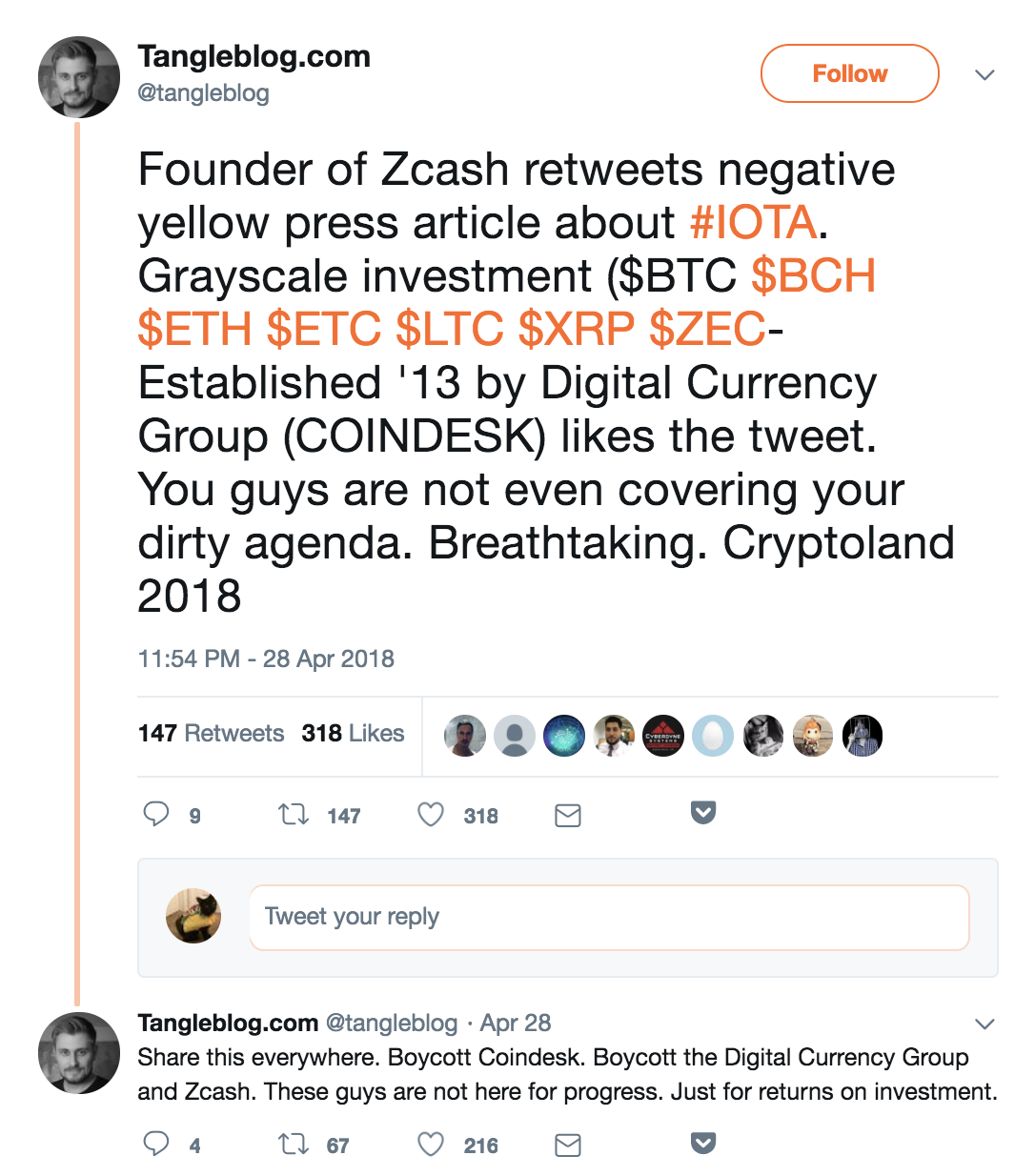 IOTA Supporters: Tweeting a News Link Is “Spreading FUD”