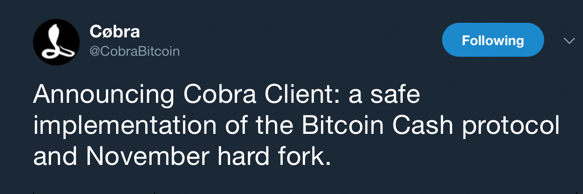 Bitcoin.org Owner Announces the 'Cobra Client' BCH Node Software 