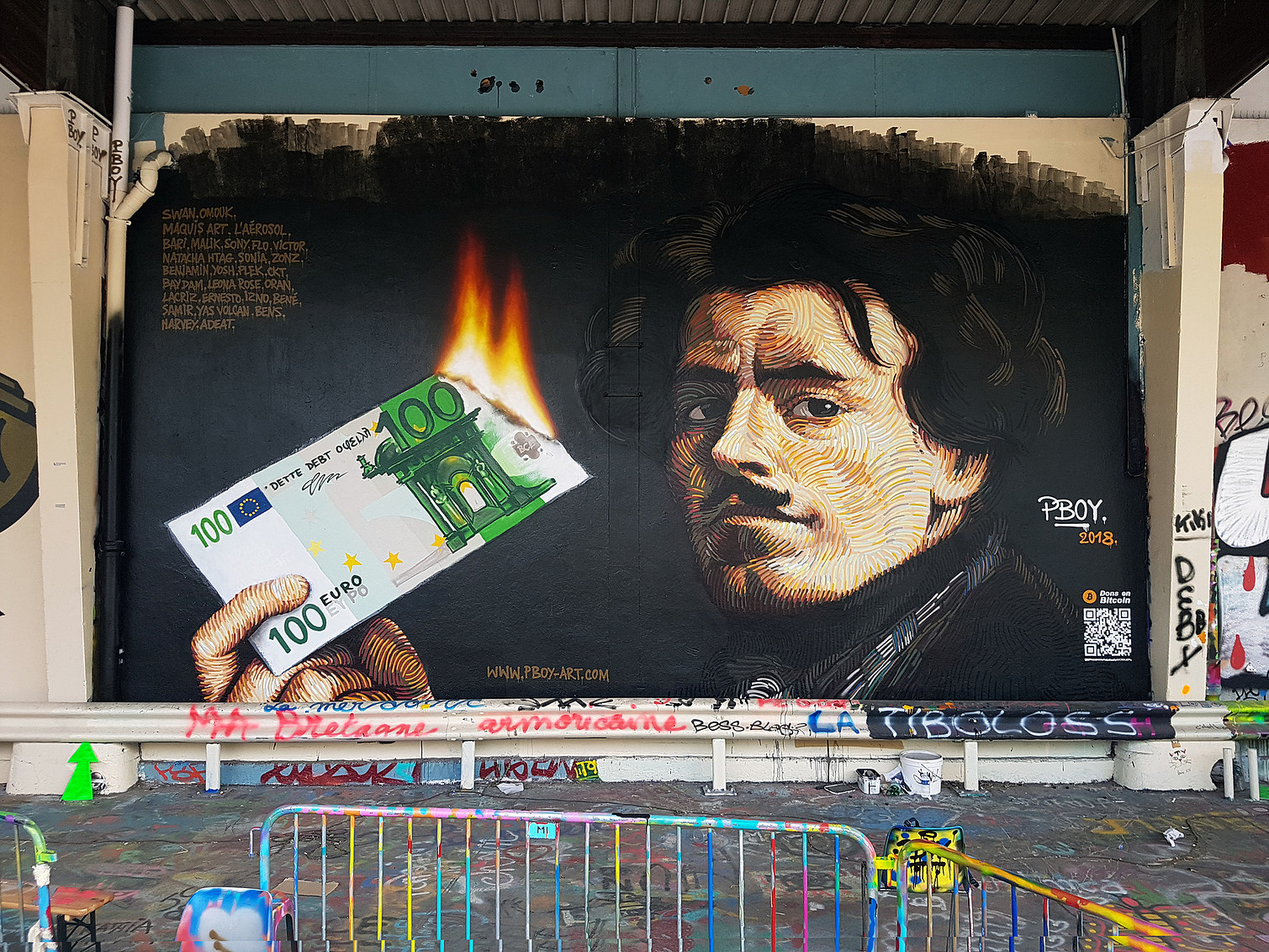 Street Artist Hides $1,000 in BTC Inside a Mural Depicting Paris Protests