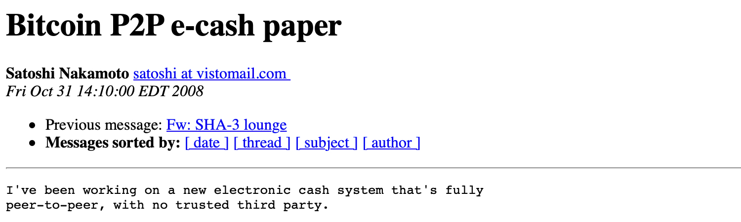 Satoshi Nakamoto's Powerful Bitcoin White Paper Turns 11