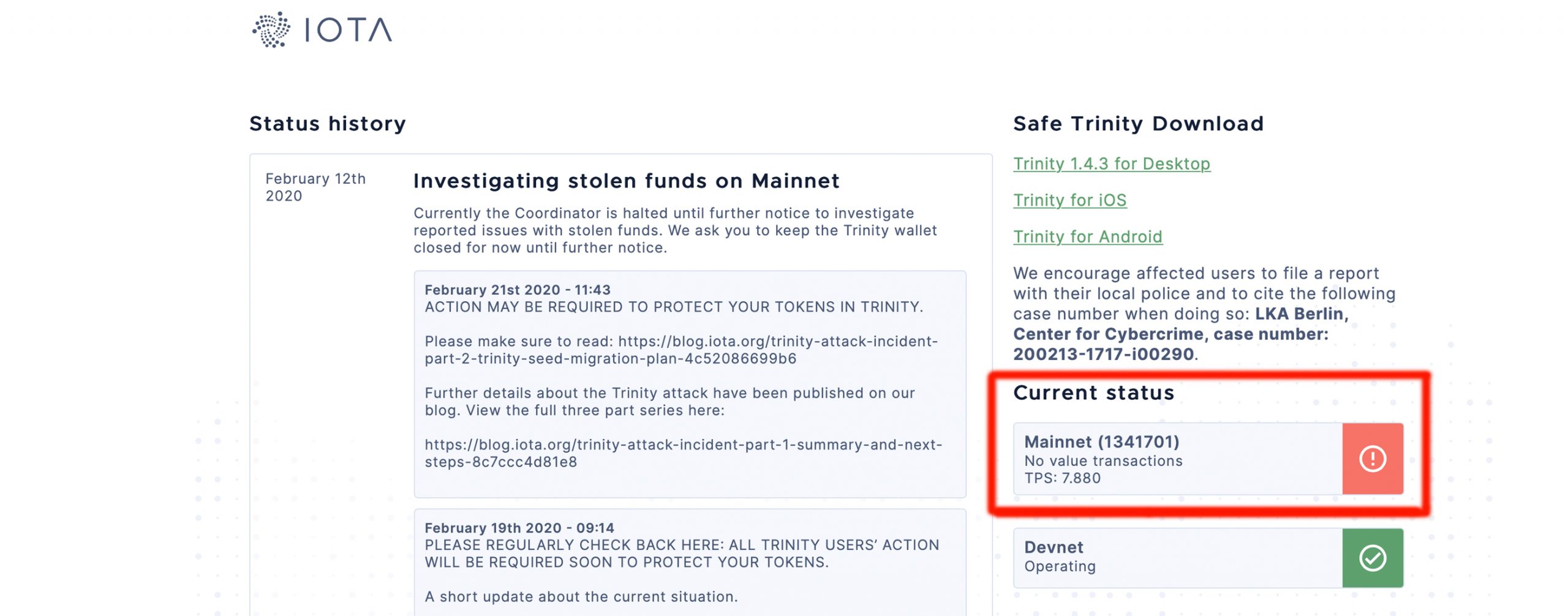 IOTA Network Down for 11 Days - Devs Claim Mainnet Will Be Operational Next Month