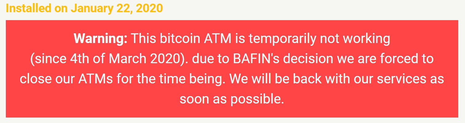 German Crypto Regulator BaFin Shuts Down Unauthorized Bitcoin ATMs