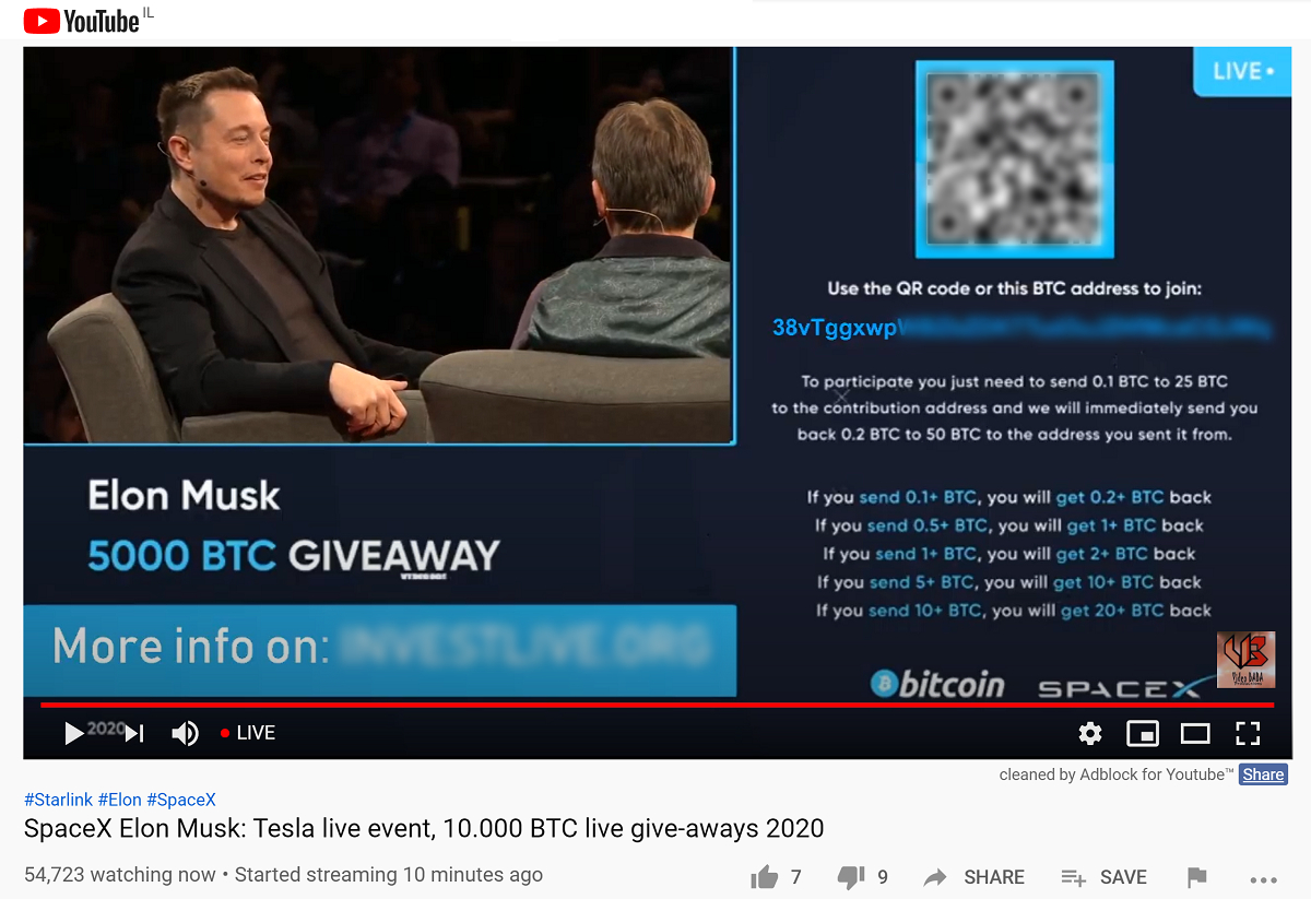 Elon Musk Bitcoin Giveaway Scam Rakes in Millions of Dollars in BTC