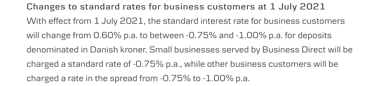 Danske Bank Lowers Negative Rate Threshold, Denmark’s Business Minister Says 'Enough is Enough'