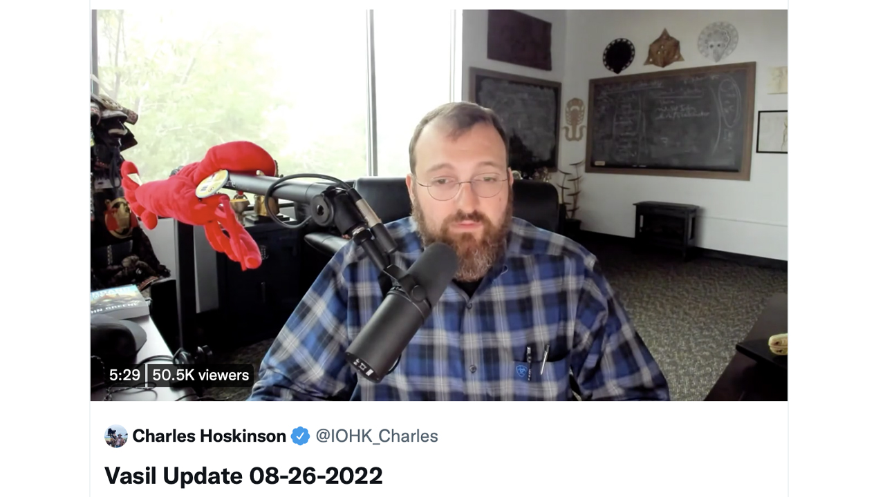 Amid Ethereum's Merge, Cardano Founder Charles Hoskinson Says ADA's Vasil Fork Is Coming Soon